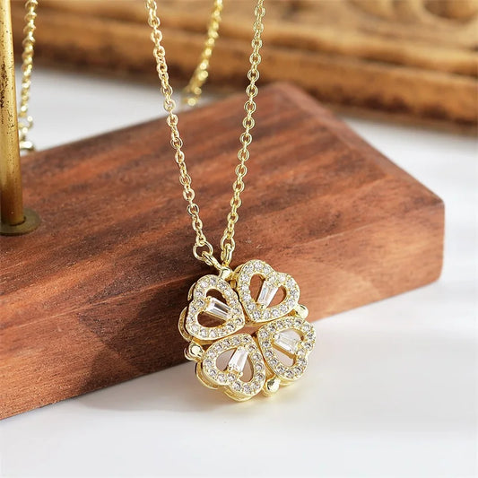 Radiant Clover Charm Necklace